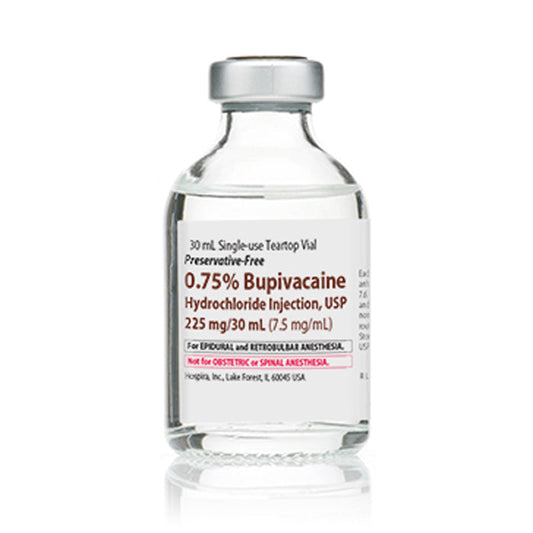 Bupivacaine 0.75% for Injection Single-Dose Vials 30 mL, 25/Tray (Rx)