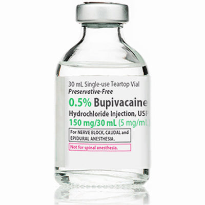 Bupivacaine HCL Injection 0.5% Single-Dose Vials 30 mL x 25/Box by Pfizer (RX)