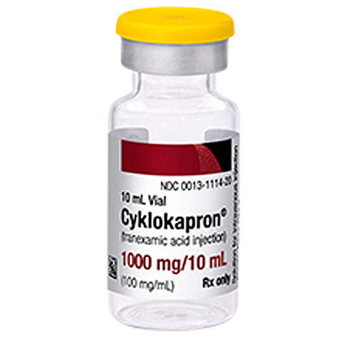 Cyklokapron Tranexamic Acid for Injection 1000 mg/10 mL Single-dose Vial 10 mL x 10/Box by Pfizer (RX)