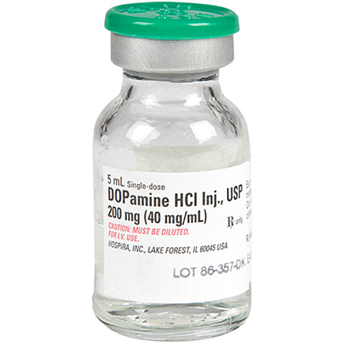 Dopamine Hydrochloride Injection 40 mg/mL Single-Dose Vials 5 mL, 25/Box by Pfizer (RX)