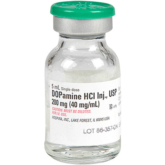 Dopamine Hydrochloride Injection 40 mg/mL Single-Dose Vials 5 mL, 25/Box by Pfizer (RX)