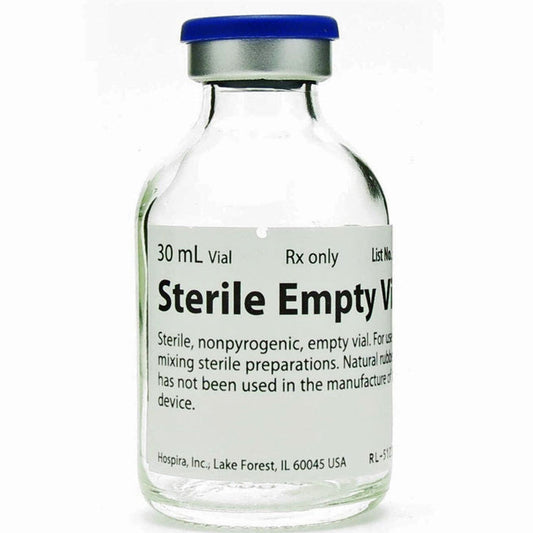 Pfizer Empty Sterile Vials 30 mL Glass with Flip-Top 25/Tray