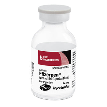 Pfizerpen Injection (Penicillin G Potassium) 5,000,000 Units per Vial, Hospira Pfizer 10/Pack (RX)