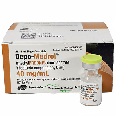 Depo Medrol Injection 40 mg Corticosteroid Joint Injection 1 mL x 25/Pack (Rx)