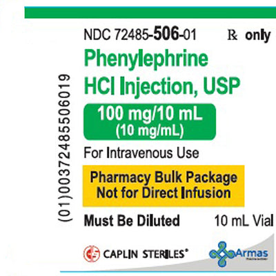 Phenylephrine Hydrochloride Injection 10 mL Single-Dose Vial by Armas Pharma (RX)