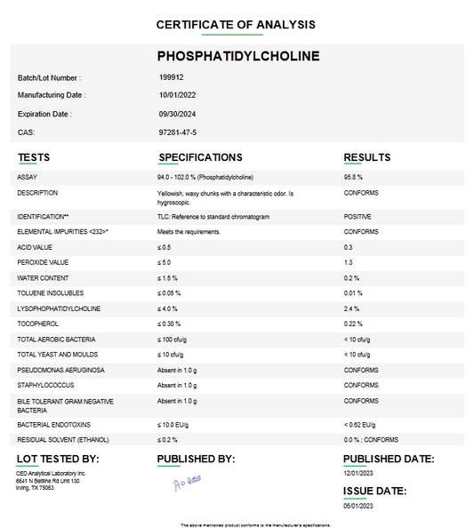 Phosphatidylcholine For Compounding (API) **Refrigerated**