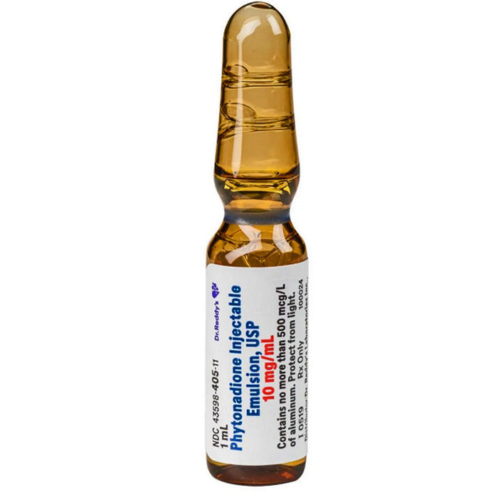 Vitamin K1 Phytonadione Injectable 1 mL Ampules 10 mg/ mL by Dr Reddys 25/Pack