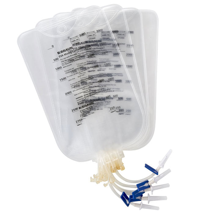 IV Bags, Pinnacle EVA IV Mixing Containers 3000 mL TPN Delivery with 3 ...