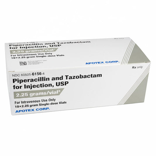 Piperacillin and Tazobactam Injection 2.25 gram Powder Vials 10 mL x 10/Box (RX)