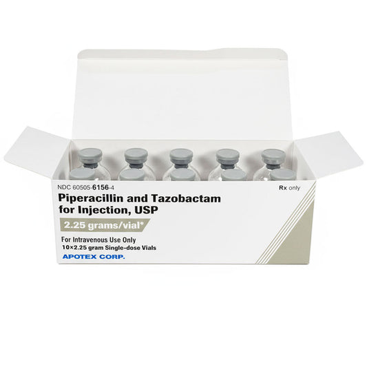 Piperacillin and Tazobactam Injection 2.25 gram Powder Vials 10 mL x 10/Box (RX)