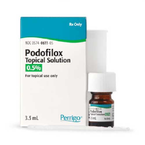 Podofilox Topical Solution 0.5% (RX)