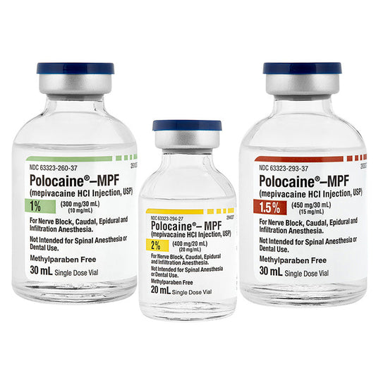 Polocaine (Mepivacaine Hydrochloride) 1% Injection Single-Dose Vials 30 mL x 25/Box (RX)