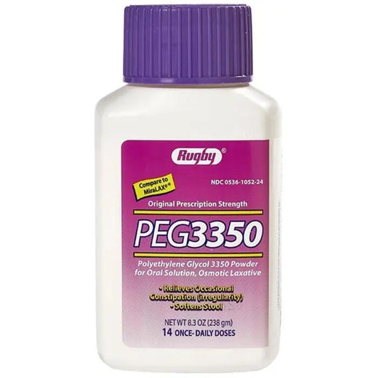 Polyethylene Glycol 3350 NF Powder Osmotic Laxative 238 gram (Compare to MiraLax)