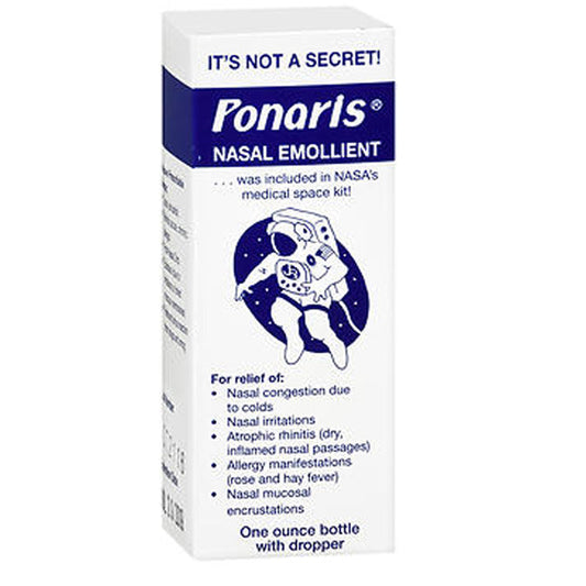 Ponaris Nasal Congestion Dryness & Irritation Relief Emollient 1 oz Bottle with Dropper