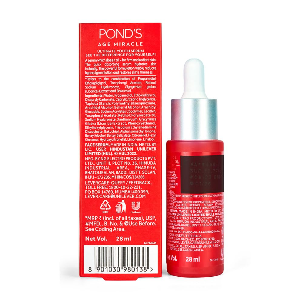 Ponds Age Miracle Ultimate Youth Serum 10% Retinol Bakuchiol Complex (28 ml)