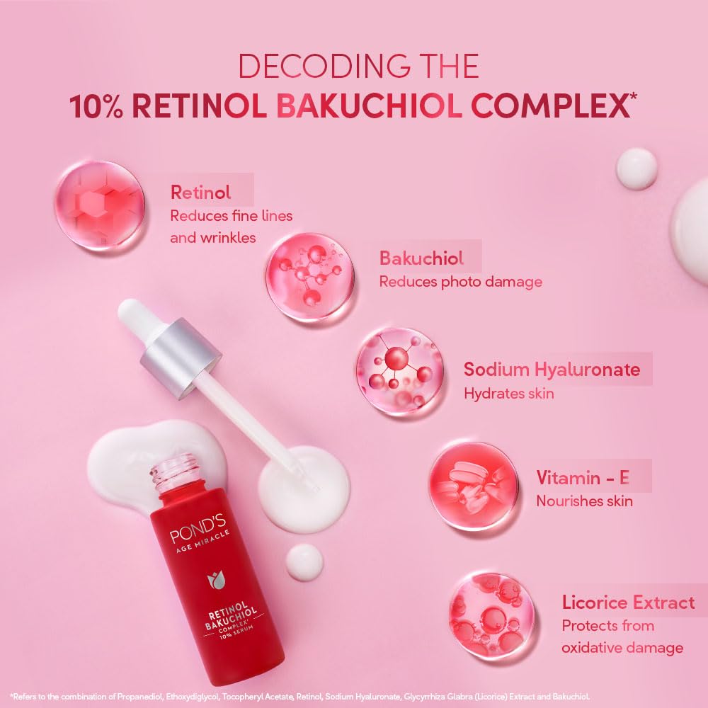 Ponds Age Miracle Ultimate Youth Serum 10% Retinol Bakuchiol Complex (28 ml)