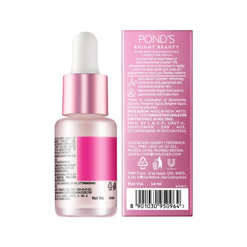 Pond's Bright Beauty Anti-Pigmentation Serum with 12% Gluta- Niacinamide Complex (14 ml)