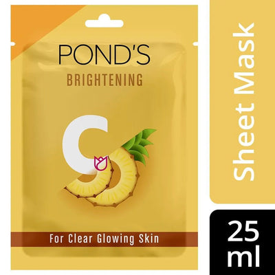 Ponds Vitamin C Duo Sheet Mask, With Pineapple Extract For Clear Glowing Skin (25 ml)