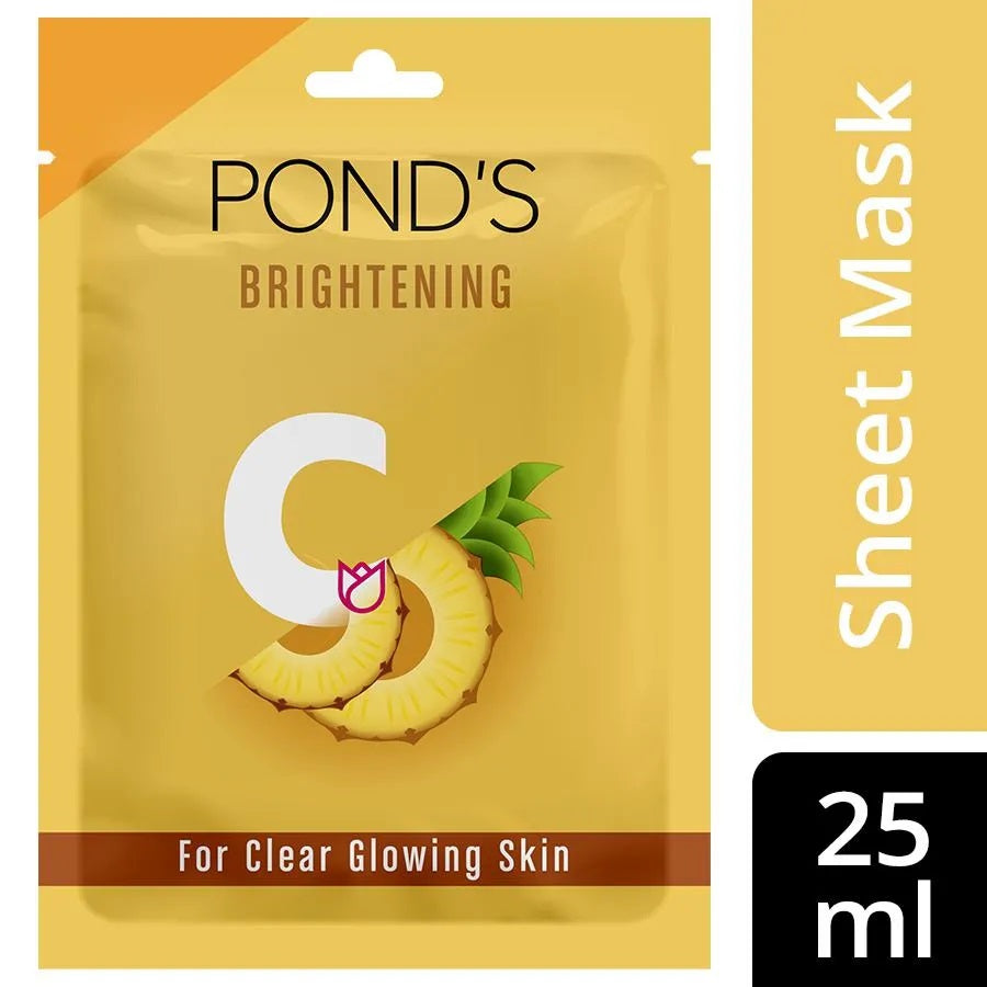 Ponds Vitamin C Duo Sheet Mask, With Pineapple Extract For Clear Glowing Skin (25 ml)