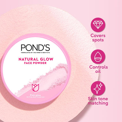 Ponds Natural Glow Face Powder, Pink Glow (30 gm)
