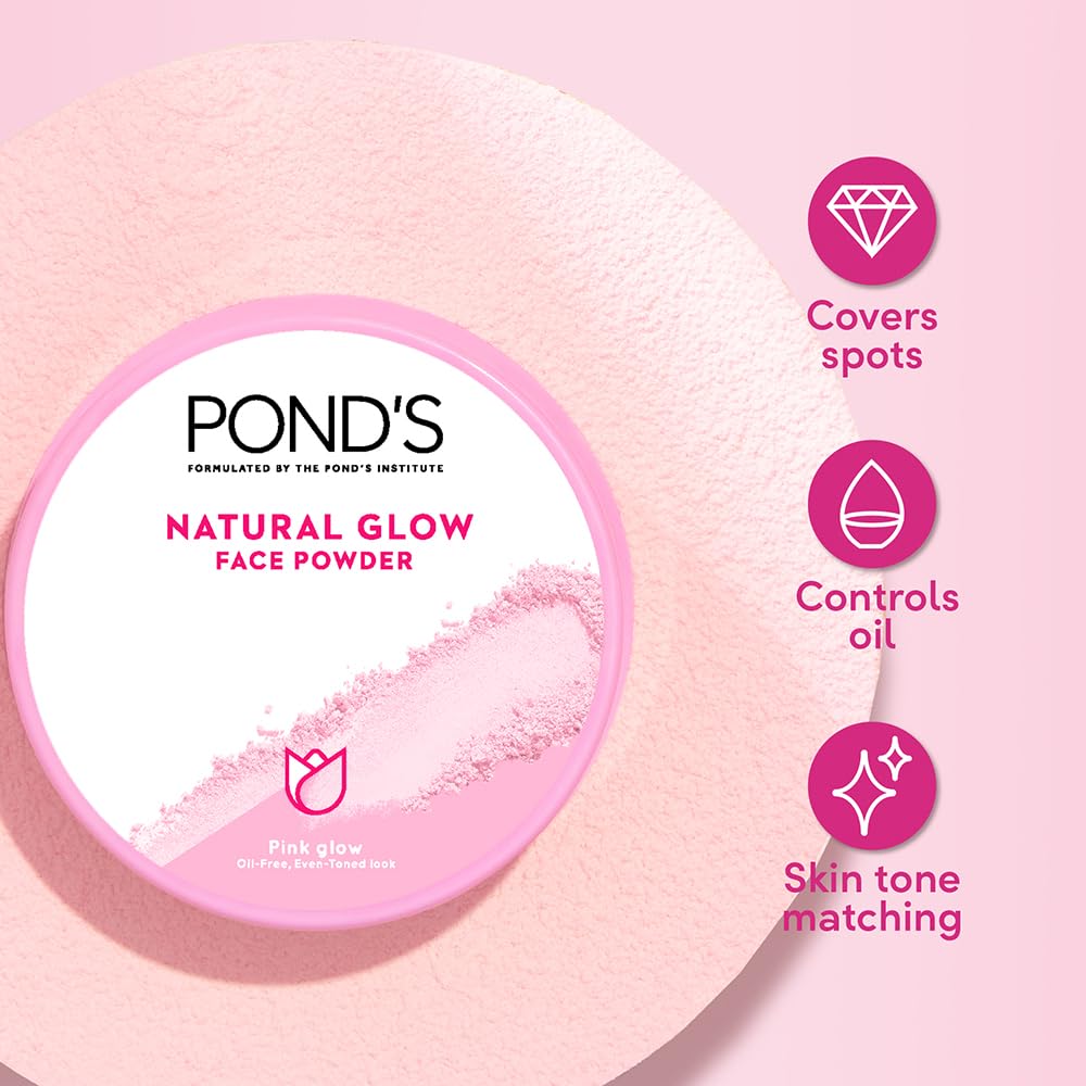 Ponds Natural Glow Face Powder, Pink Glow (30 gm)