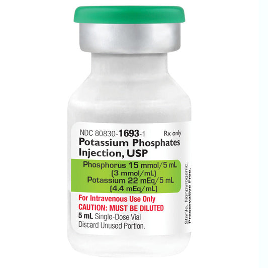 Potassium Phosphates Injection (Phosphorus 3 mmol/mL/Potassium 4.4 mEq/mL) 5 mL x 5/Pack