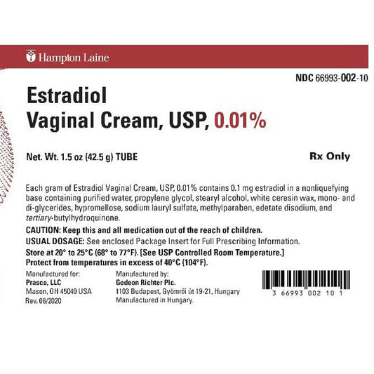 Estradiol Vaginal Cream 0.01% Tube with Calibrated Applicator 42.5 gm (Rx)