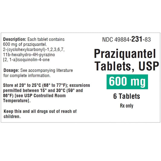 Praziquantel Tablets 600 mg by Endo 6-Tablets (RX)