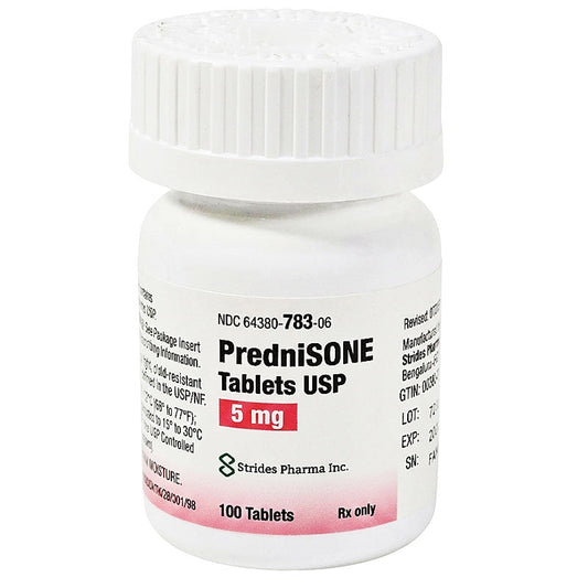 Prednisone 5mg Tablets USP 100 Count by Strides Pharma (Rx)