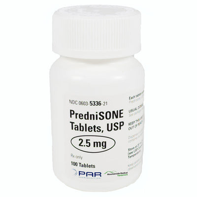 Prednisone Tablets 2.5 mg by Endo USA 100 Count (RX)