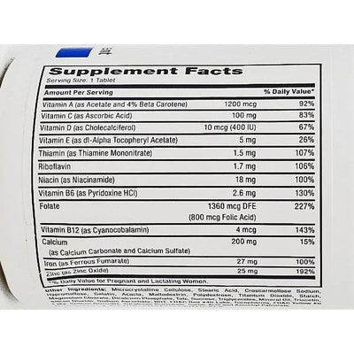 Prenatal Multivitamins for Pregnant or Lactating Women 100 Count