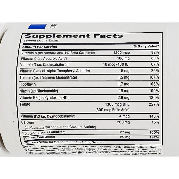 Prenatal Multivitamins for Pregnant or Lactating Women 100 Count