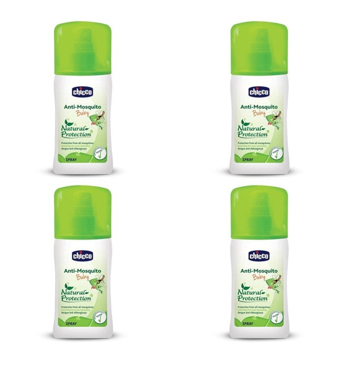 4x Chicco Anti-Mosquito Spray - 100 ML each - Pack of 4