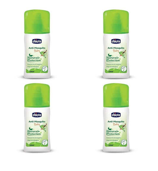 4x Chicco Anti-Mosquito Spray - 100 ML each - Pack of 4