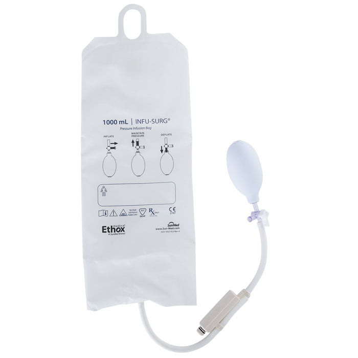 Pressure Infuser Bag with Stopcock Valve and Piston Gauge 1000mL