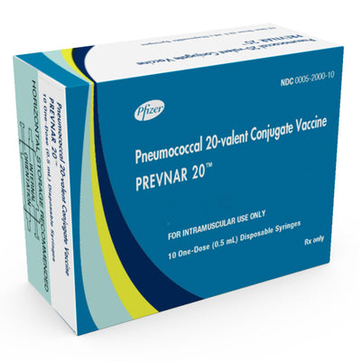 Prevnar 20 Vaccine Pneumococcal 20-valent Conjugate (Diphtheria CRM197 Protein) 0.5 mL x 10/Pack Pfizer USPG **Refrigerated (RX)