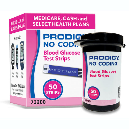 Prodigy Blood Glucose Test Strips, No Coding 50 Count
