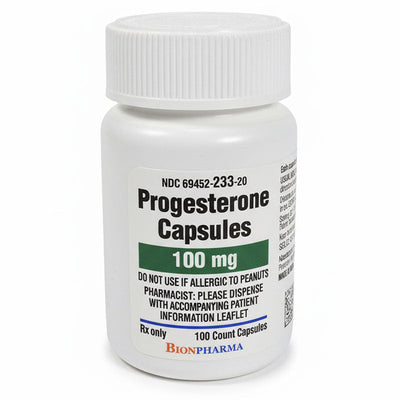 Progesterone Capsules 100 mg by Bionpharma 100 Count (RX)