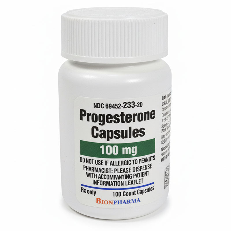 Progesterone Capsules 100 mg by Bionpharma 100 Count (RX)