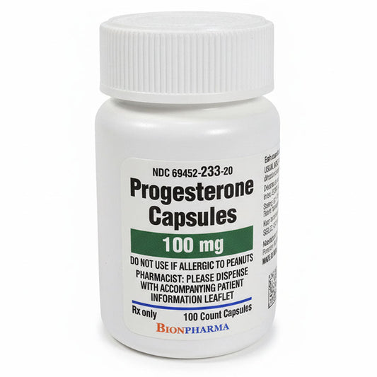 Progesterone Capsules 100 mg by Bionpharma 100 Count (RX)