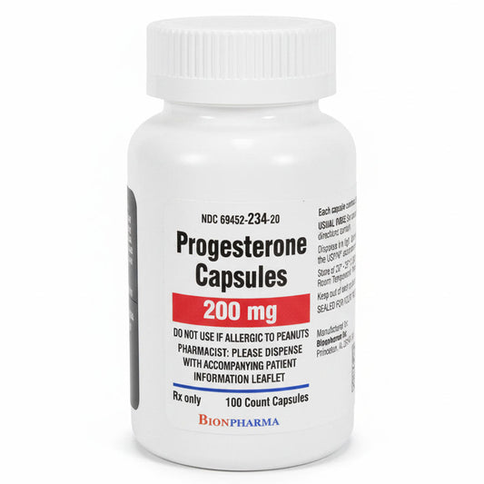 Progesterone Capsules 200 mg by Bionpharma 100 Count (RX)