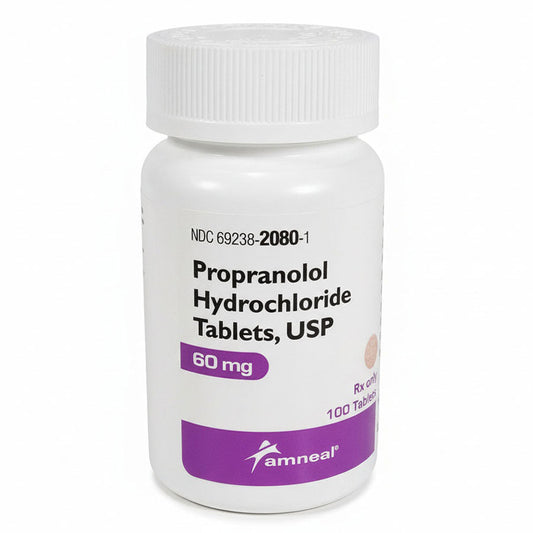 Propranolol Hydrochloride Tablets 60 mg, 100 Count (RX)