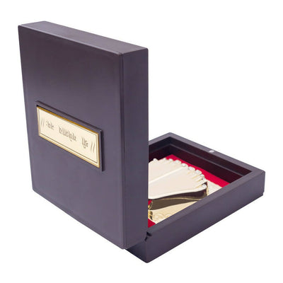 Golden Peacock 24-Ct Gold-Toned Gold Foil Ganesh Pooja Box