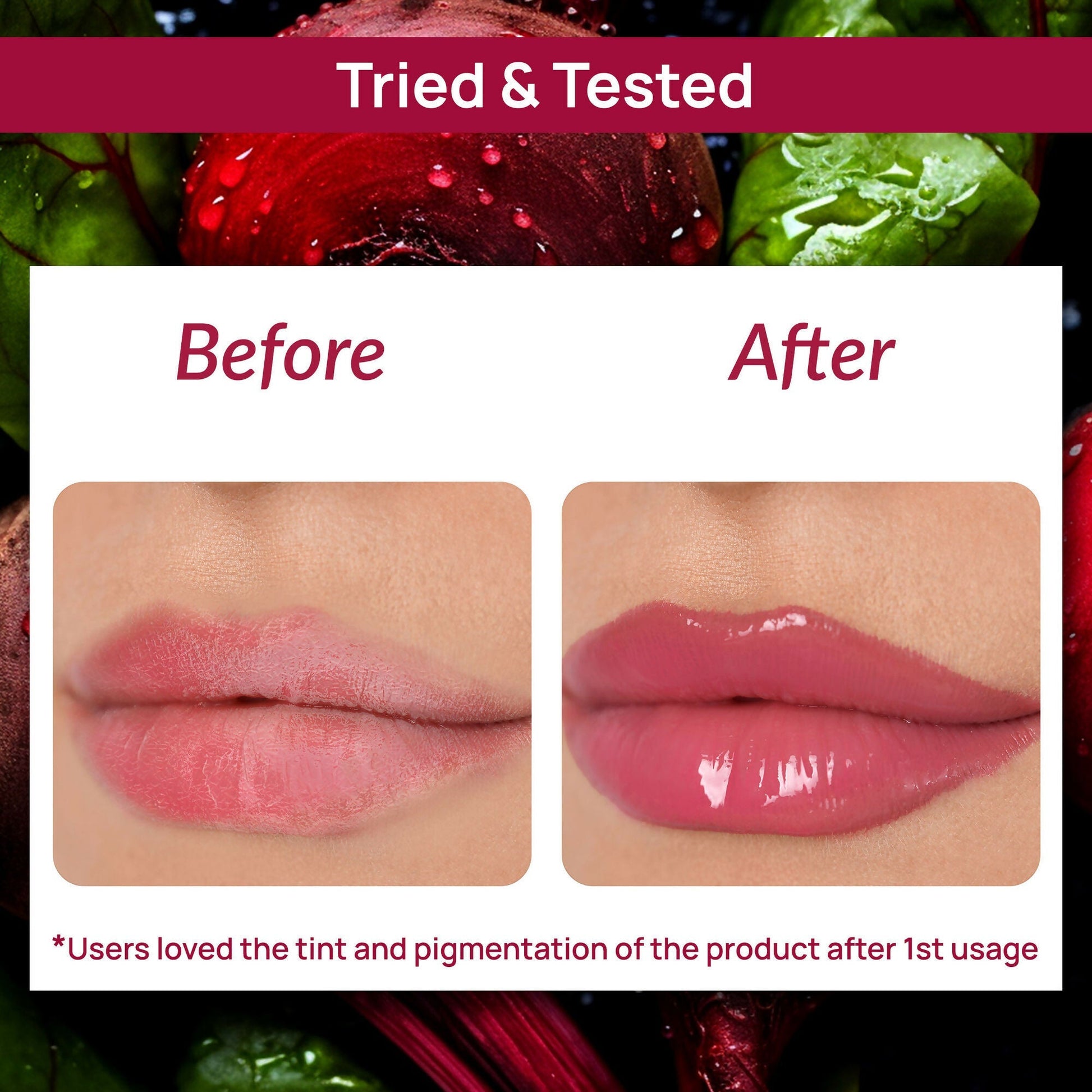 Good Vibes Beetroot Plumping Lip Balm - Reduces Pigmentation, Perfectly Tinted Lips