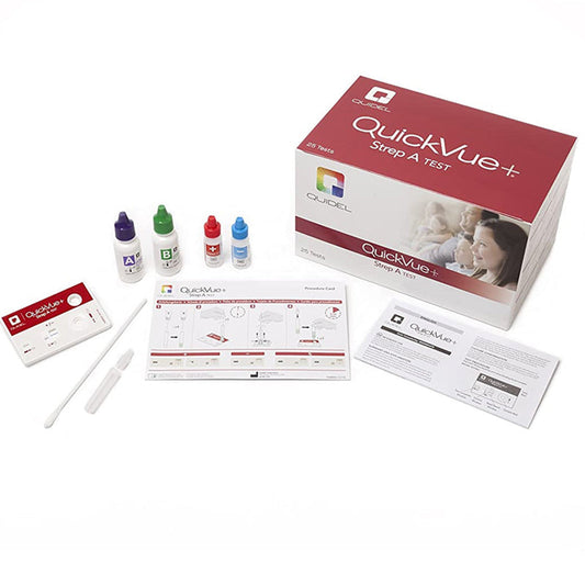 QuickVue Strep A Rapid Test Kit Throat Saliva Sample test Cassettes, 25 Test Per Box