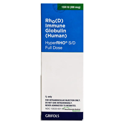 HyperRHO S/D WHS, Immune Globulin Full-Dose  300U (300 MCG) Prefilled Syringe 1/Box (Rx) *Refrigerated*