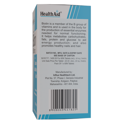 HealthAid Biotin 5000 mcg Tablets