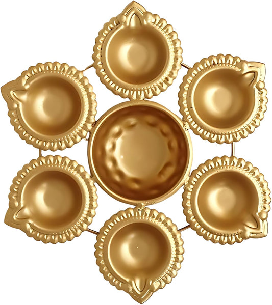 Rangoli Diya with Urli Bowls Tray | 7 inches