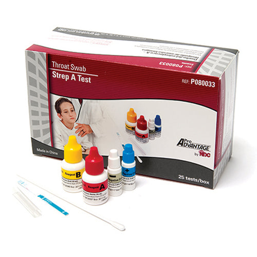 Rapid Strep A Test Throat Swab Testing Kit, 25/Box