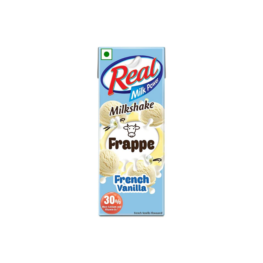 Real Milk Power Frappe French Vanilla Milkshake, 180Ml